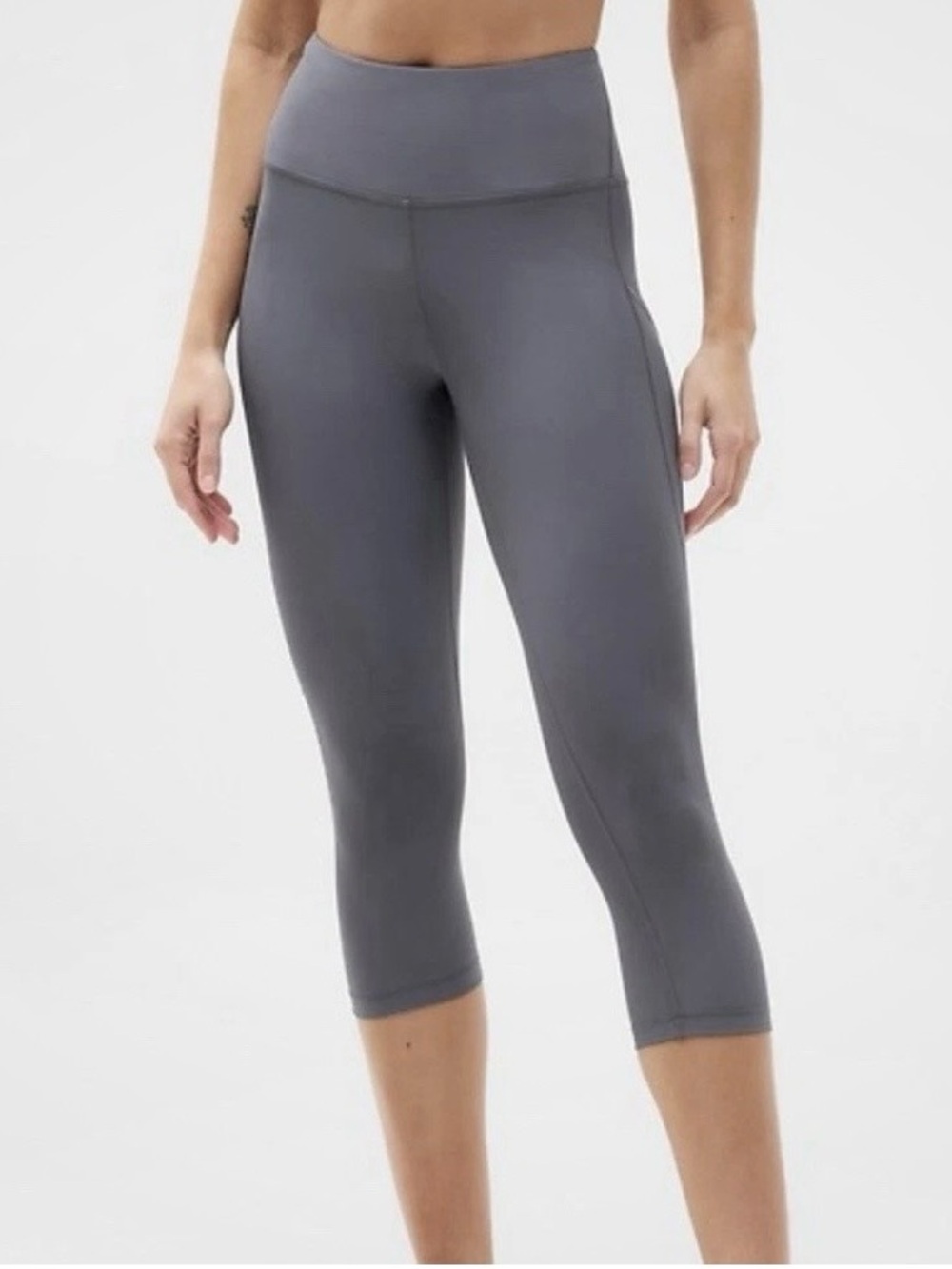 Athleta Interval Stash Capris in Gray.